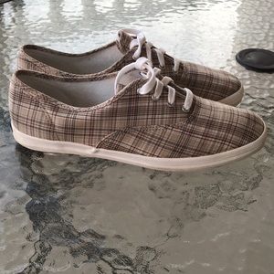 Keds Khaki Plaid a Strips Shoes